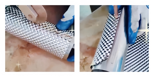 Exhaust pipe heat shield installed on a high-temperature exhaust system